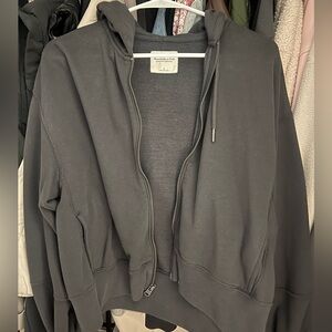 Abercrombie cropped zip up sweat jacket